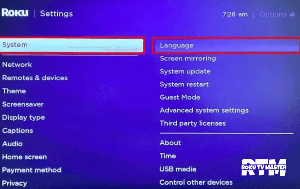 how-to-change-language-on-roku-remote