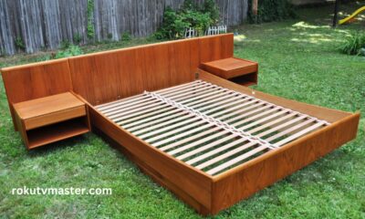 double wooden bed frame